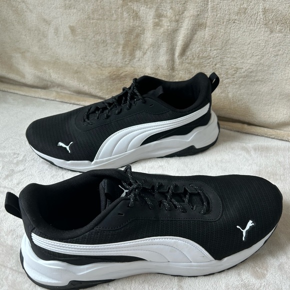 Puma Zip C men’s running sneakers, Sz 10. Black/White w/ Classic Design - Picture 3 of 11